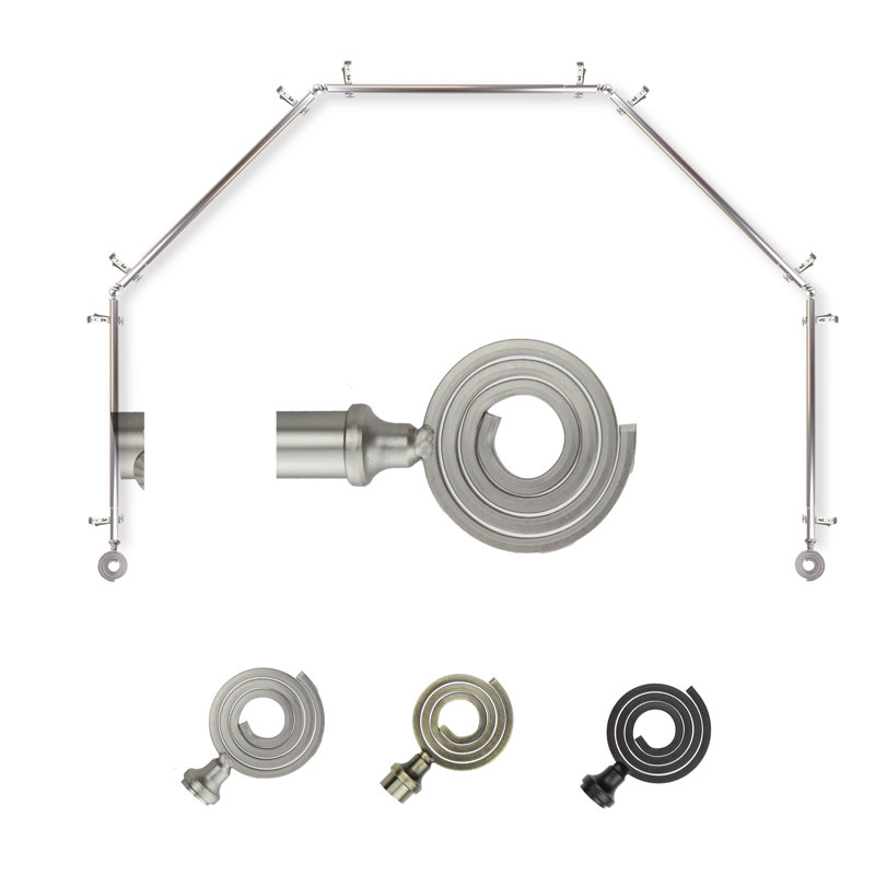 Tringle à rideaux simple réglable 0,81 po Heimann, Nickel satiné, 28 po à 48 po (chaque côté)
