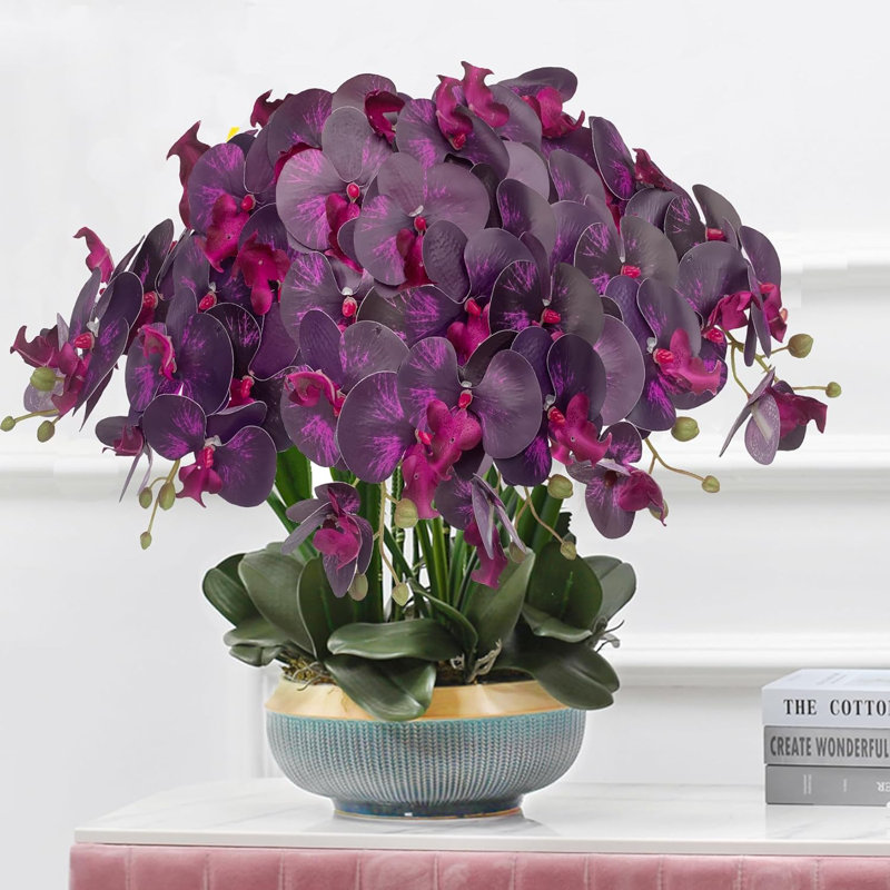 32" Dark Purple Artificial Orchid Stems