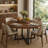 31.5" Dining Table, Industrial Kitchen Dinner Table with Metal Base