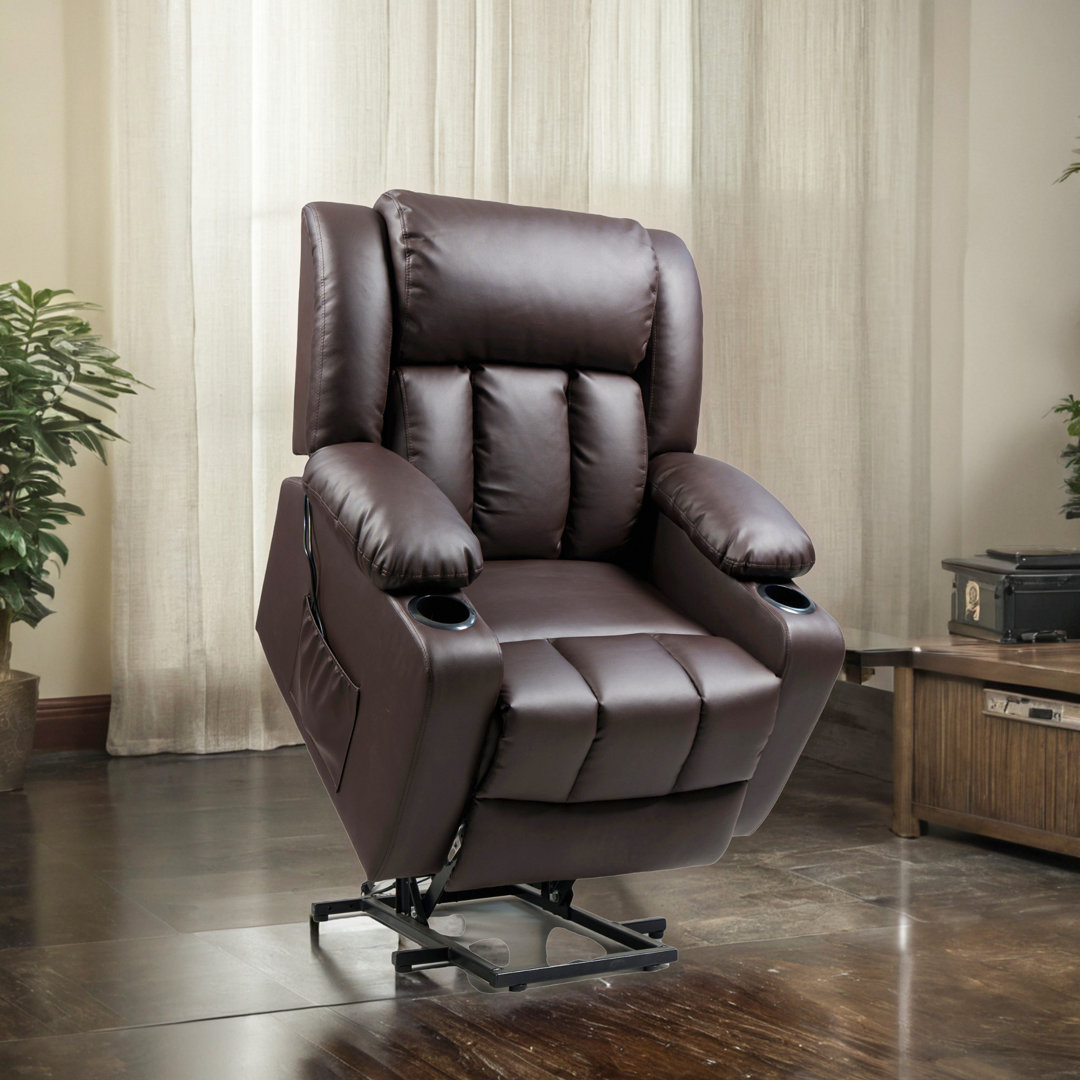 PU Leather Power Lift Recliner Chair for Elderly Inbox Zero Body 