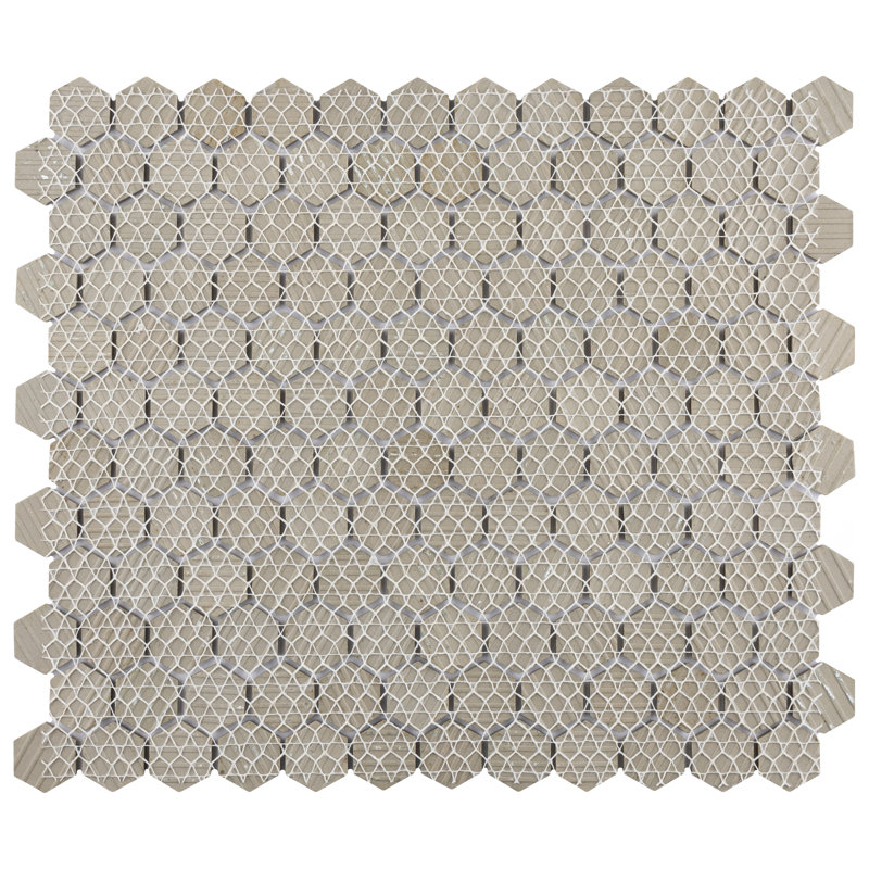 Hudson 1" x 1" Porcelain Honeycomb Mosaic Wall & Floor Tile, Dove Gray