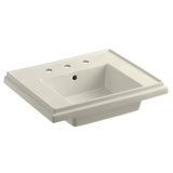 Tresham® Ceramic 24" Pedestal Bathroom Sink with Overflow