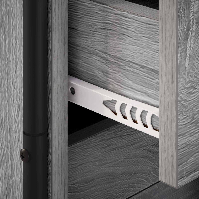 40 cm W Galvanised Steel Bedside Table, Grey Sonoma