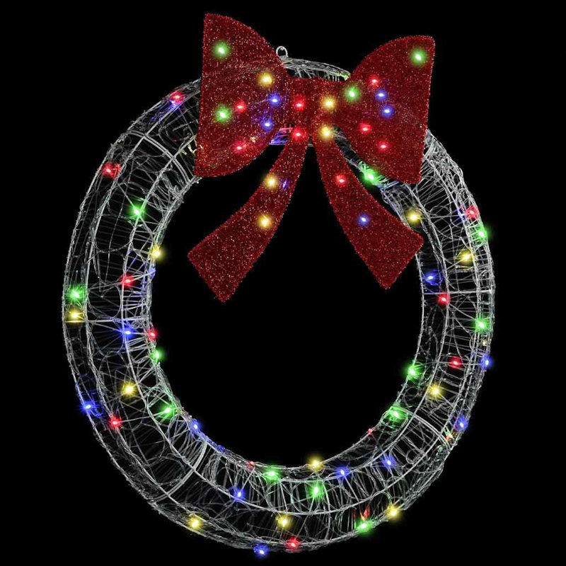 Faux Acrylic Wreath, 92 cm x 92 cm, Multicolour