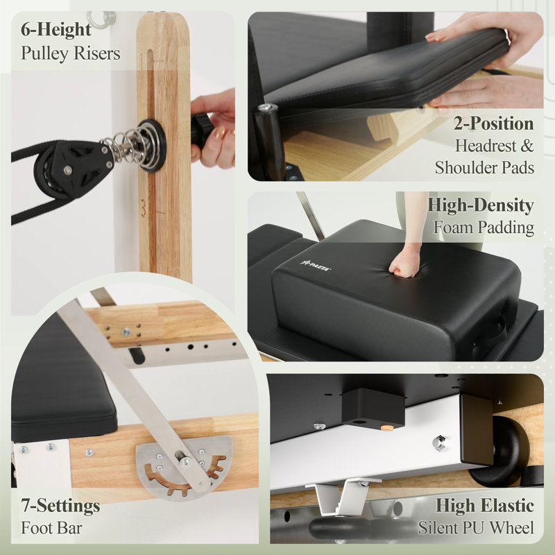 Combiné de pilates en bois avec tour