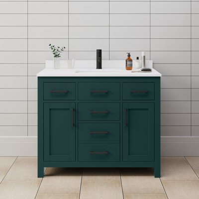 Beckett 42" Freestanding Single Bathroom Vanity with Cultured Marble Top