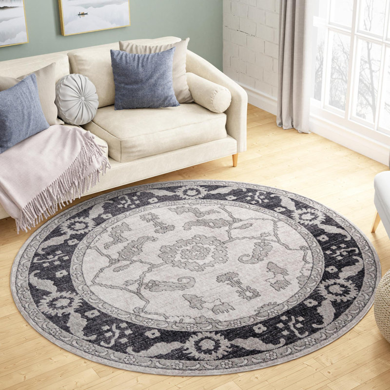 Erica Floral Indoor Rug, Round 3'3"