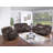 Manual Motion Loveseat Recliner Fur-Like Corduroy In Chocolate