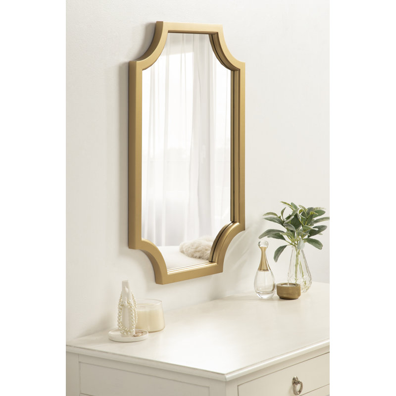 Miroir d'appoint Mertztown Glam, 30 po x 20 po, Or