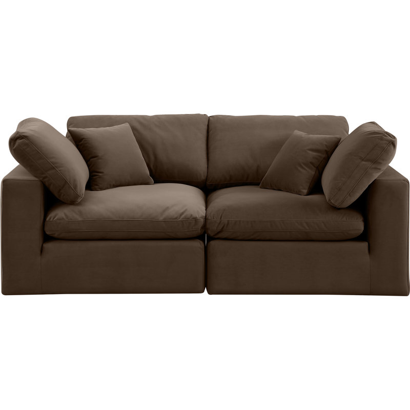 Hoggins 80'' Velvet Sofa, Brown Velvet