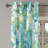 Red Barrel Studio® Fashion Grommet Curtain Abstract Grungy Flowers Art 50" x 54" Dark Teal and Almond Green-592938185