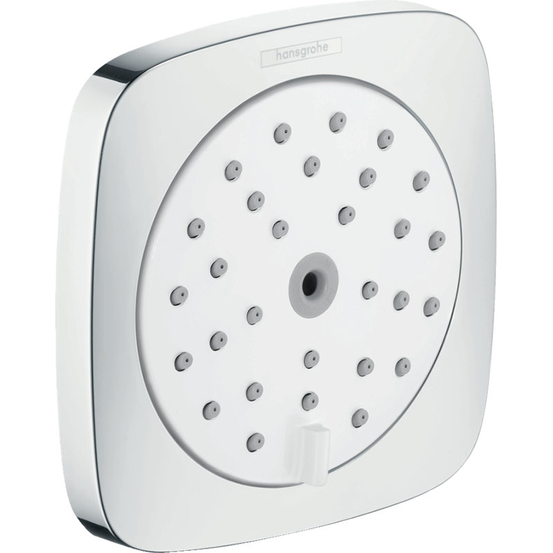 Puravida Rain Shower Head, Chrome/White