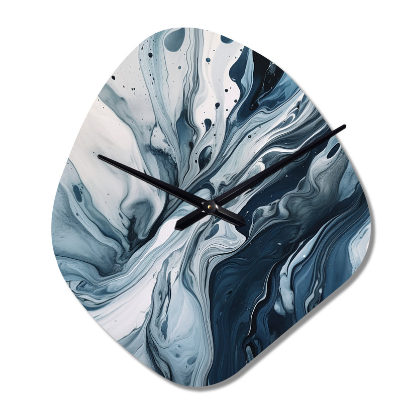Horloge murale bleue et grise Elixir III - Abstrait, Petit