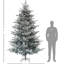 Arbre de Noël artificiel 9 pi avec finition enneigée, support pliable, installation facile pour les fêtes de style nordique, support