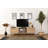 Modern TV Stand with Soft-Close Doors, Oak Finish, 70.9 x 21.7 x 15.7 inches | 100% Melamine Coated Chipboard & MDF Doors, Metal Legs | Additional Storage & Adjustable Shelves, Wall-Mountable, Scandinavian Design
