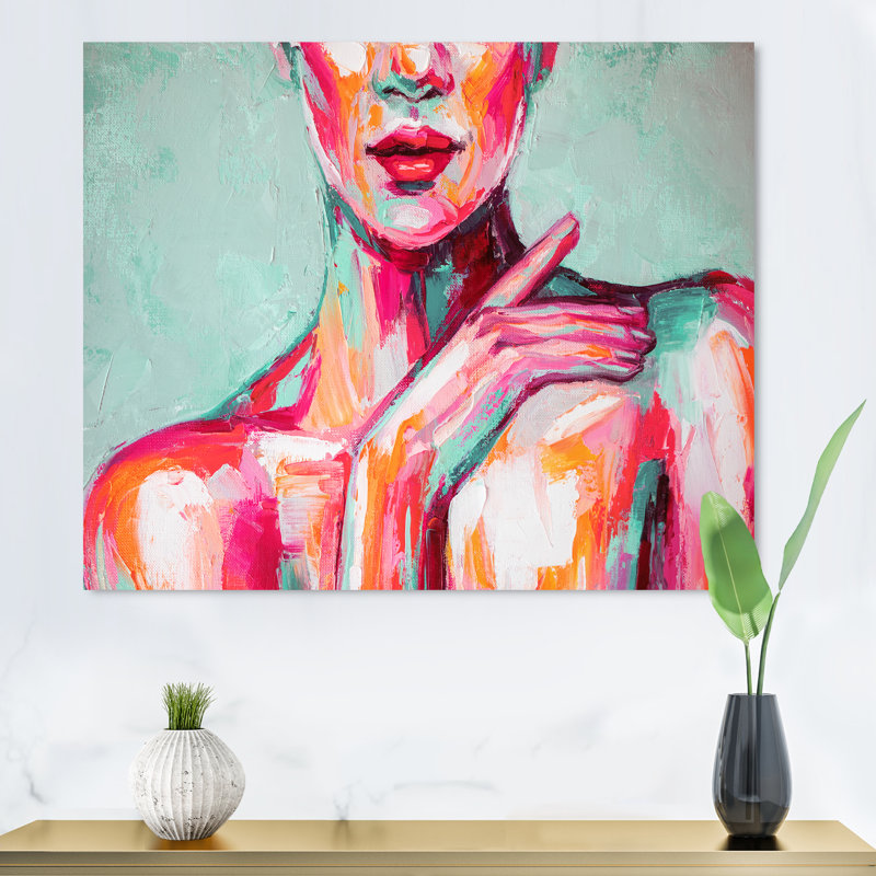 «Pastel Artistic Seduction Woman V», reproduction d'art sur toile, H 8 po x l 12 po x P 1 po, Toile tendue