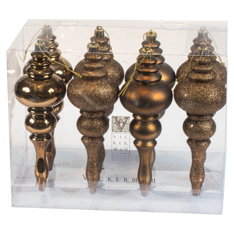7" 4-Finish Finial Ornament, Mocha