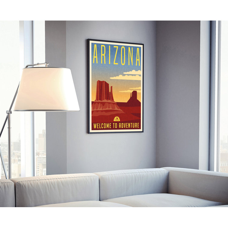 Trinx Arizona Retro Style State Travel Poster, Vintage Unframed Print, Home  and Office Wall Art