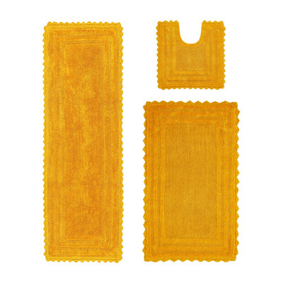 Rasika Reversible 100% Cotton Tufted Bath Rug Set (Set of 3) 