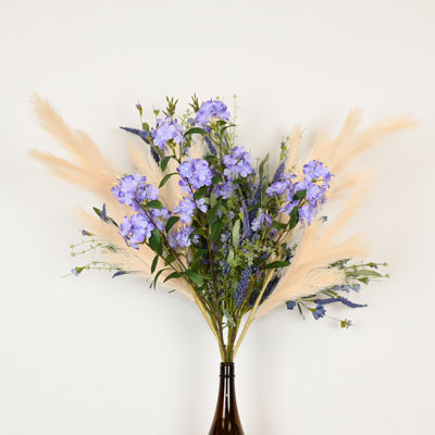 Arrangement floral de 36 po Pampas artificiel lavande et fleurs sauvages pour remplissage de vase