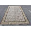 Grand tapis turc Oushak antique avec des motifs floraux faits à la main à partir de laine biologique en brun / beige