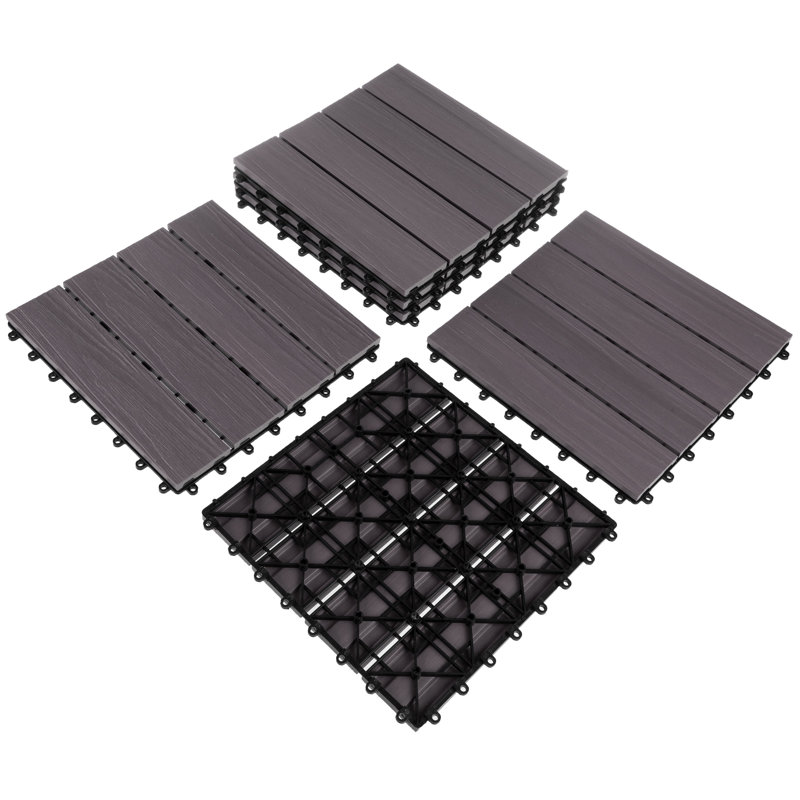 Carreaux de patio à emboîtement 11,63 "x 11,63", Gris