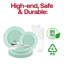 Ensemble de 120 assiettes rondes jetables en plastique turquoise vintage pour mariage