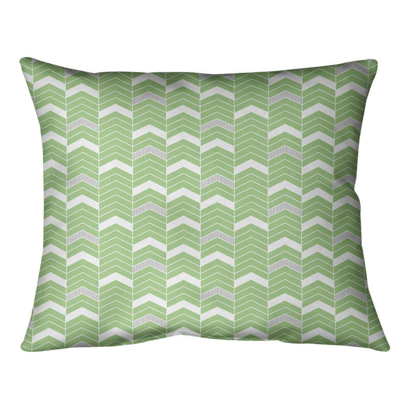 Coussin Rhonda, Duvet / Plumes, H 10 po x l 14 po, Vert / gris
