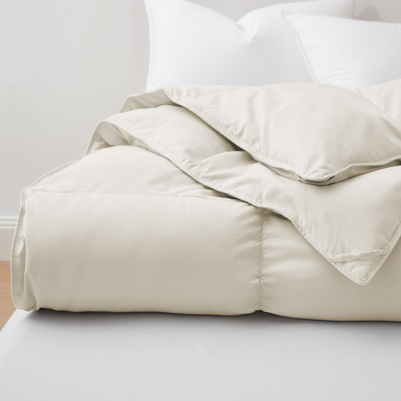600 Fill Power Goose Down and Feather All Season Comforter Duvet Insert, King, Cream