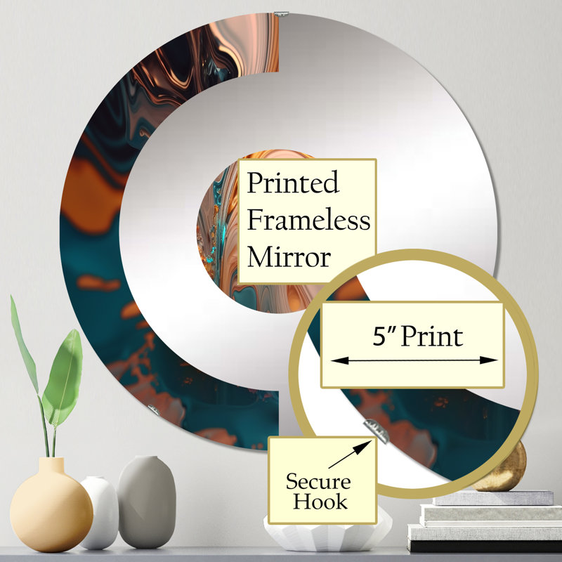 Jaqua - Miroir mural demi-cercle, 23,6 po x 23,6 po