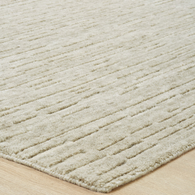 Luxe Cream Wool Area Rug, Ivory/Beige, Rectangle 12' x 15'