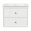 Ensemble de meuble-lavabo 24 po avec lavabo, armoire de rangement flottante avec portes et tiroirs, meuble-lavabo mural moderne avec surface peinte, blanc