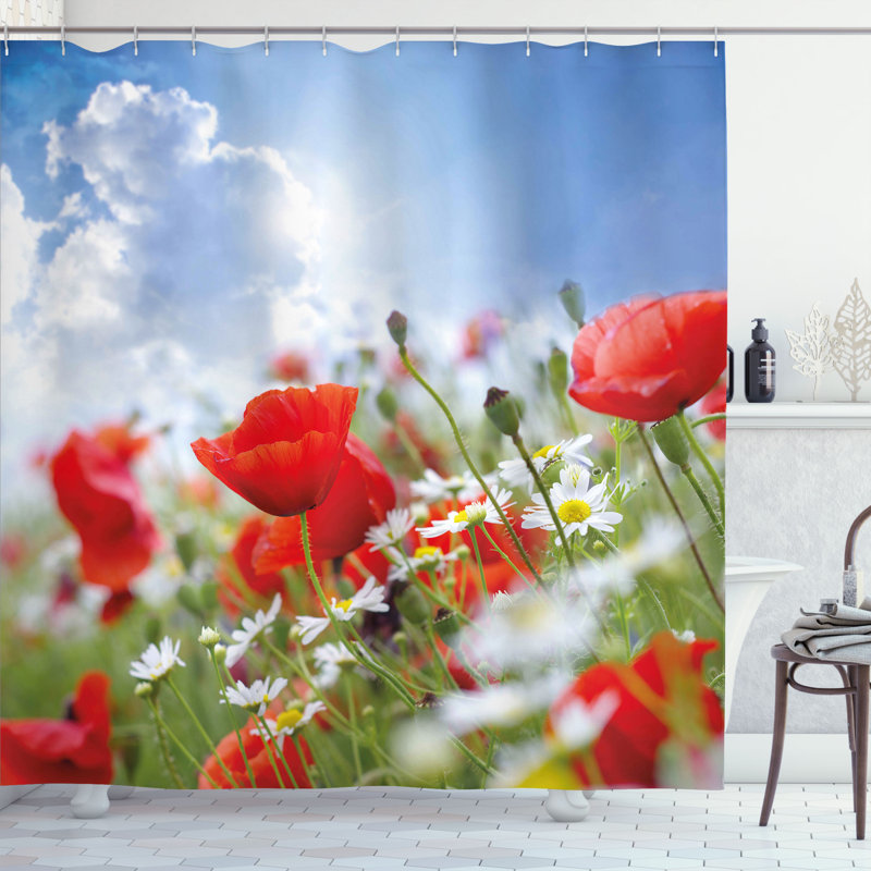 Shower Curtain with Hooks Included, 75"H x 69"W