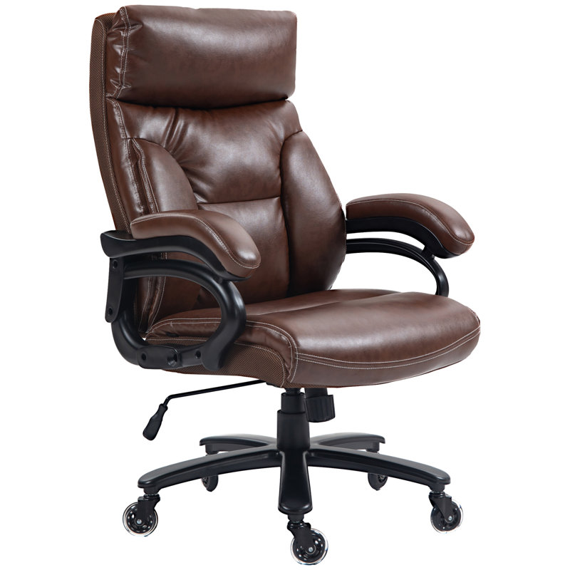 Fauteuil de bureau robuste en polyuréthane pouvant supporter jusqu'à 400 lb, Brun