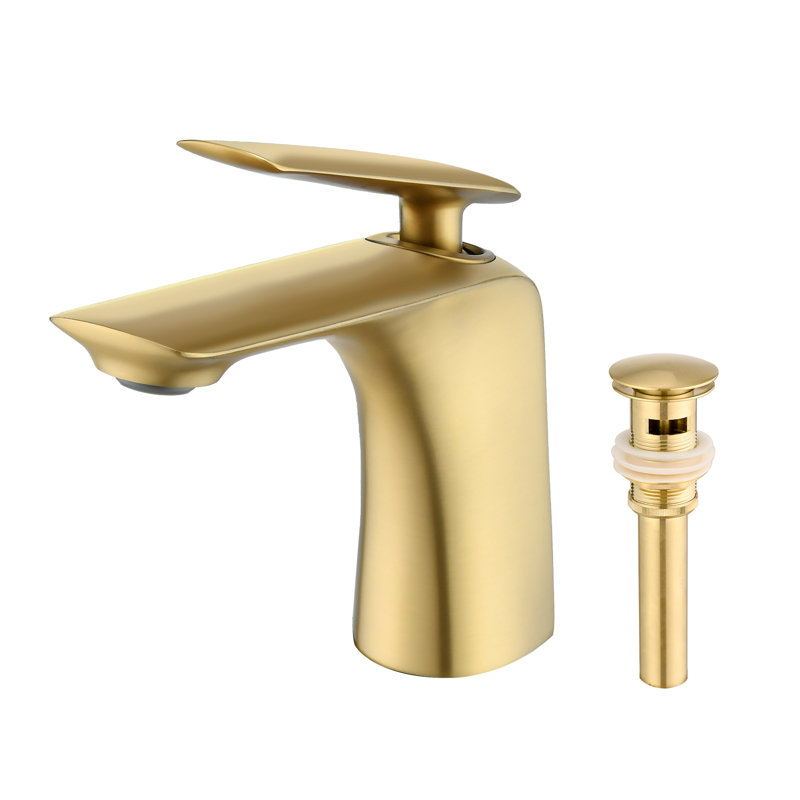 Robinet de salle de bain à un trou, Or brossé