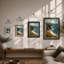 Cliffside Seascape Coastal - Framed Print-615684382-615684450