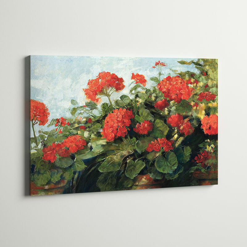 " Geranium Wave " by Carol Rowan, 16" H x 24" W x 1.5" D, Canvas
