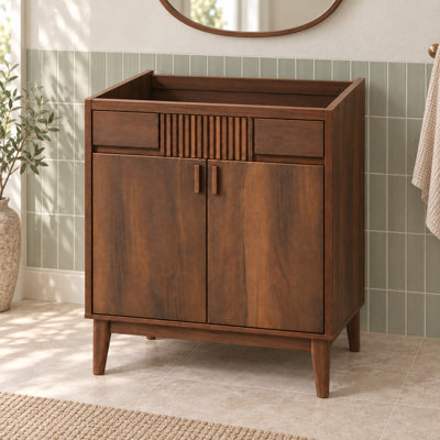 30" Mid-Century Modern Single Bathroom Vanity Base