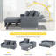 2 Seater Linen Sofa Bed-284399724
