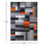 Tapis d'intérieur à motif géométrique de style géométrique moderne orange et gris Abbie-May-198131662