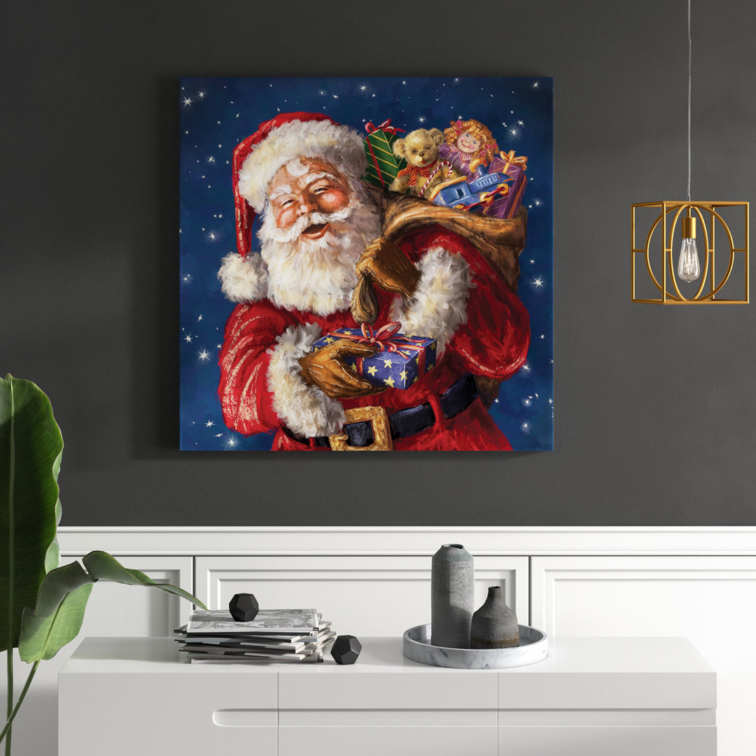 'Jolly Old St. Nick' Wrapped Canvas Graphic Art on Canvas The Twillery Co.®