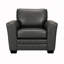 Ensemble de canapé et de chaise en cuir Nadin de qualité supérieure avec coussins de dossier moelleux de couleur grise-108493246-108493247