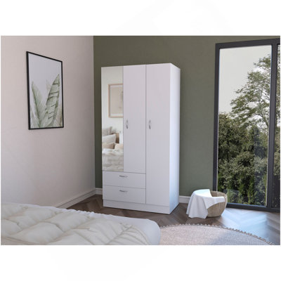 Armoire Haddam, chambre à coucher, blanc