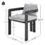 Chaise de salle à manger Outddor et aluminium d'intérieur, structure avec coussin, ensemble de 2