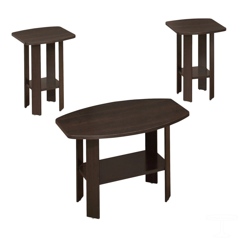 Ensemble de table, ensemble 3 pièces, café, bout, côté, accent, stratifié, transitionnel, Noir