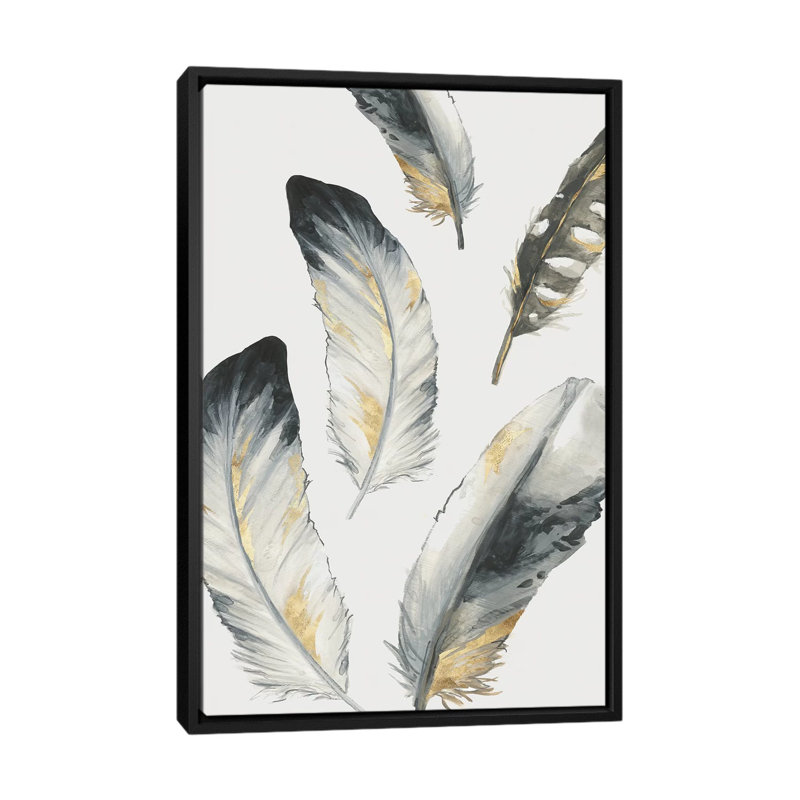 «Touch of Gold II», impression sur toile, H 26 po x l 18 po x P 1,5 po, Toile avec cadre noir, Pas de tapis