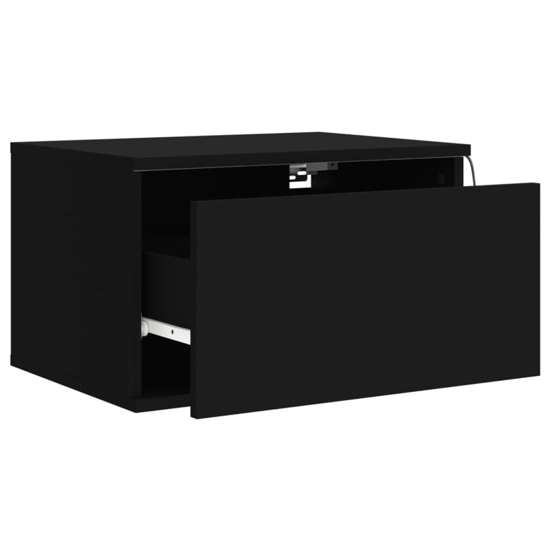 Brandalynn 50cm W Bedside Table, Black