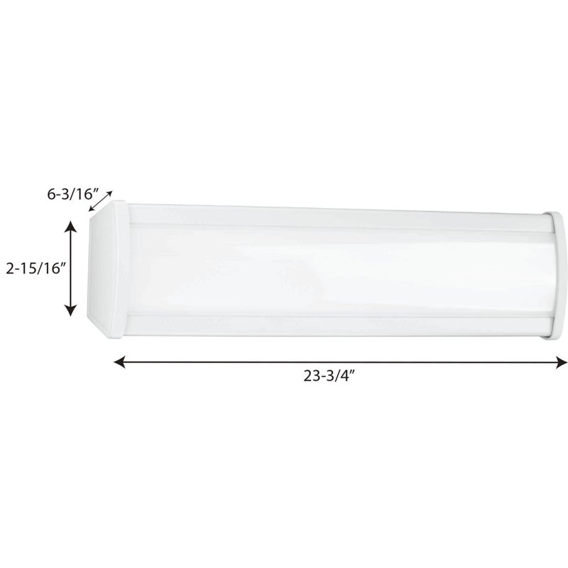 Plafonnier encastré 1 lumière DEL, H 2,99 po x l 23,72 po x P 6,16 po
