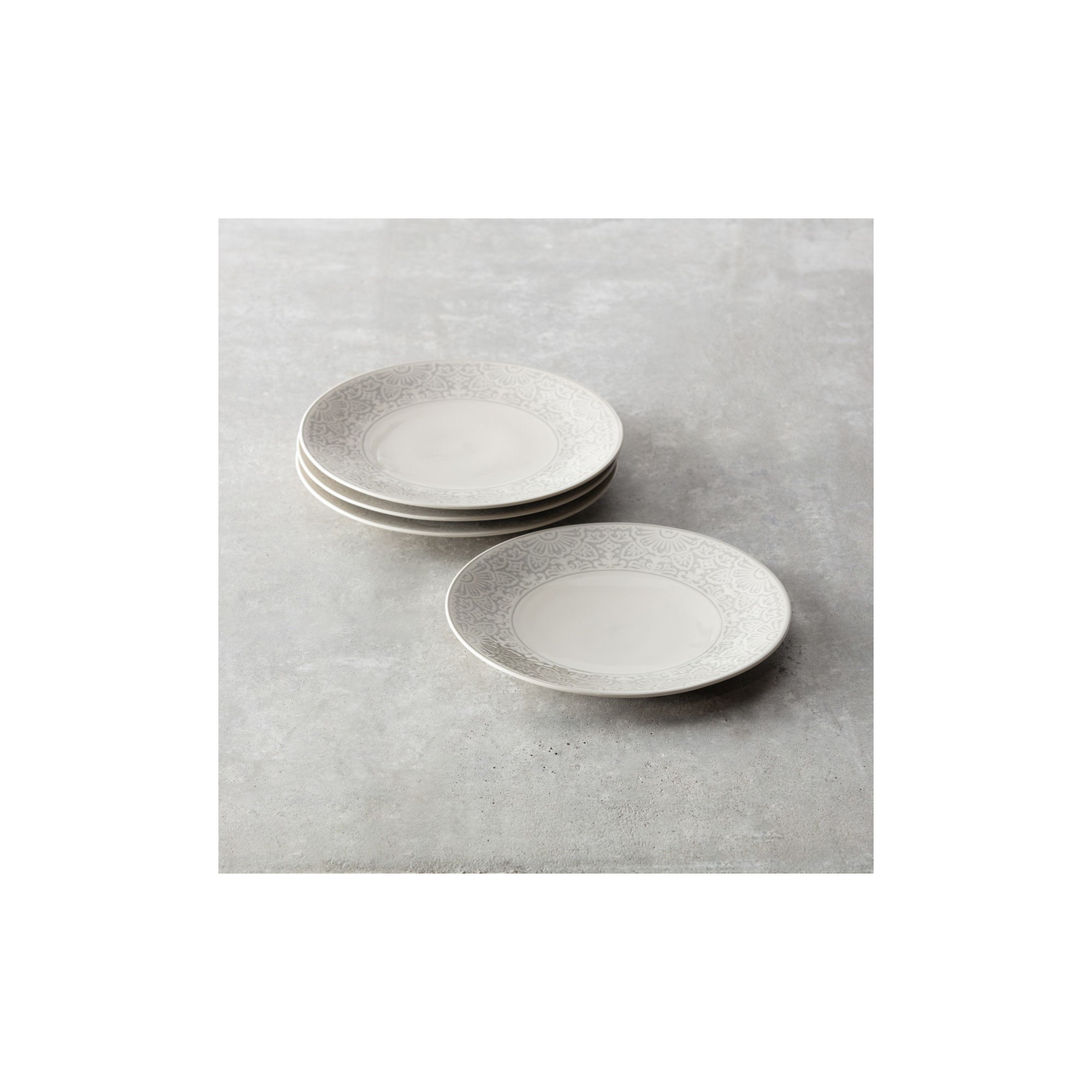 Fortessa Havana Porcelain, 10.75" Coupe Dinner Plate (Set of 4), Gray
