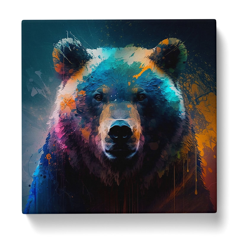 Bear Abstract Expressionism No.1 - Print, 50cm H x 50cm W x 3cm D